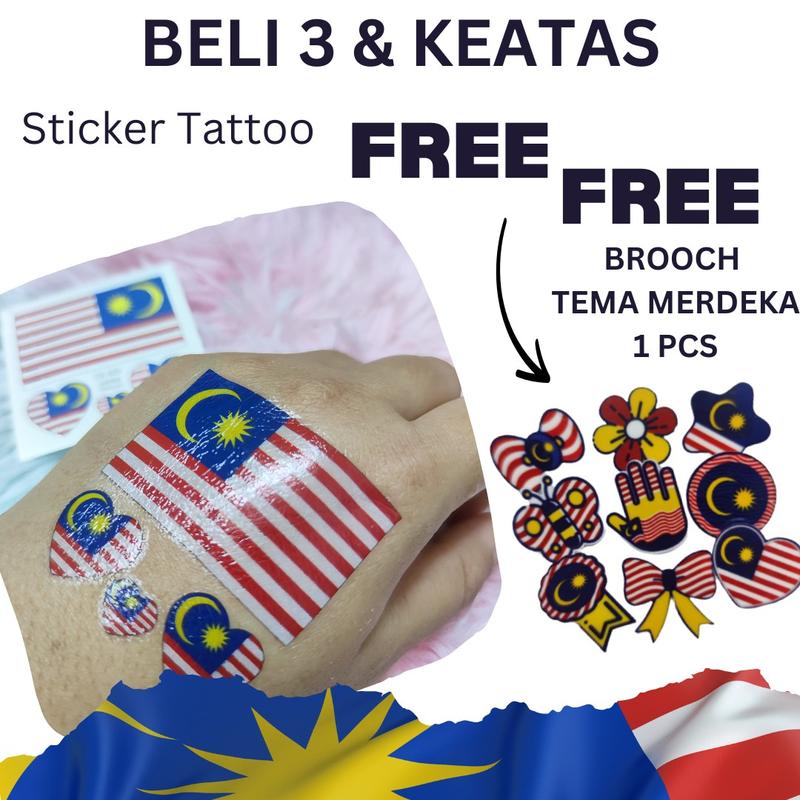 STICKER MUKA BENDERA MALAYSIA MERDEKA / STICKER TATTOO MERDEKA - TikTok ...