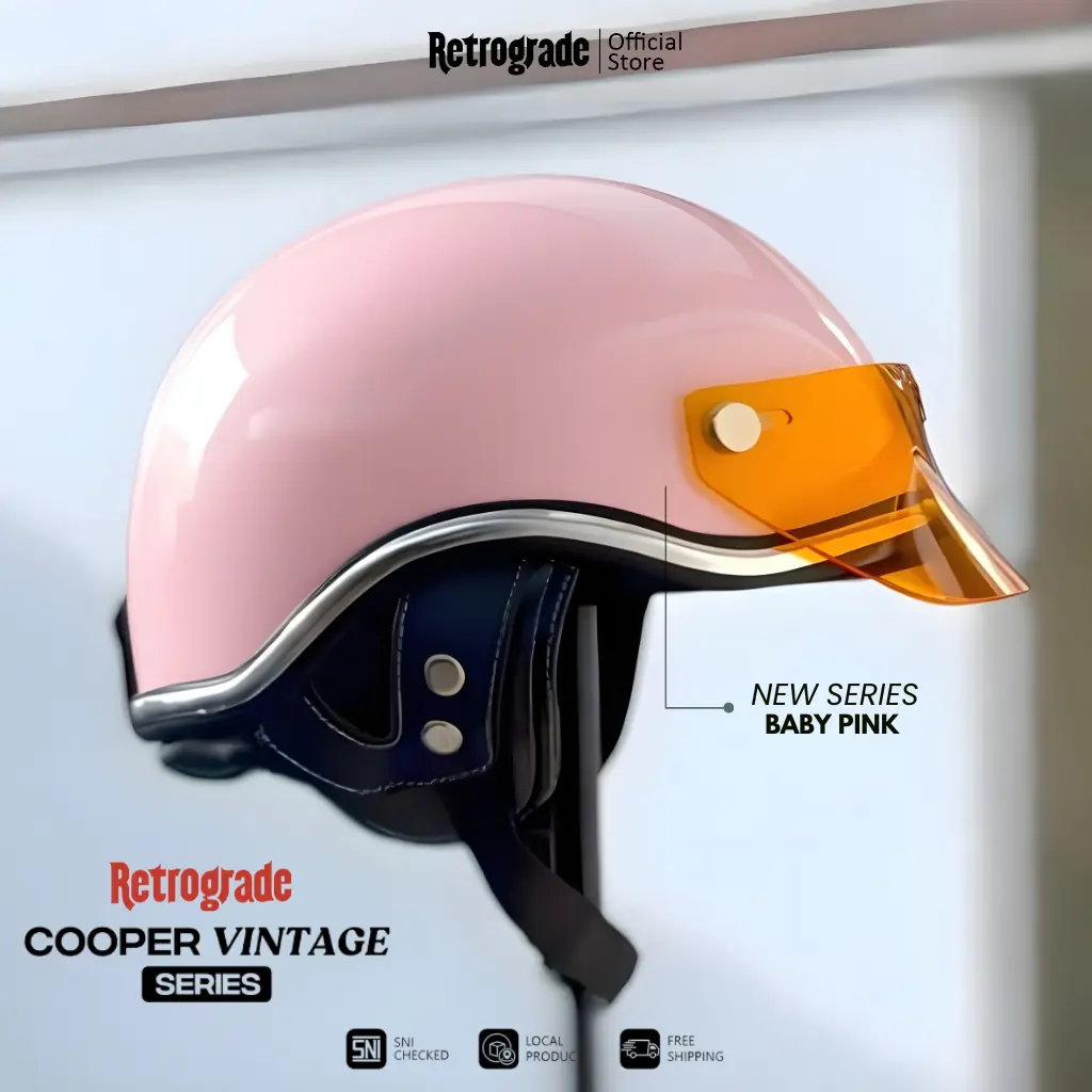 Retrograde Helm Chips Cooper Vintage Kalcer Retrograde untuk Dewasa Laki-Laki Perempuan Cocok untuk Sepeda Listrik Motor dan Motorcycle Desain Klasik Elegan Material Berkualitas Ringan dan Nyaman