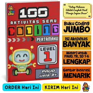 PubliSAY Buku Belajar Coding Anak Edukasi Koding Pra PAUD TK SD Balita 3 4 5 6 7 8 9 Tahun