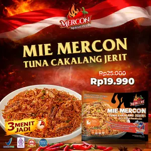 Mercon Merah Putih - Mie Mercon Tuna Cakalang Jerit || Mie Goreng Pedas Instan