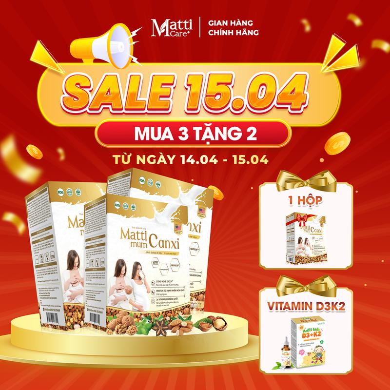 MattiMum Canxi: Mua 3 Tặng 1 [Combo bán chạy] - Sữa hạt cho Mẹ Bầu đạt chứng nhận NON-GMO của Hoa Kỳ, bổ sung 24 loại Vitamin