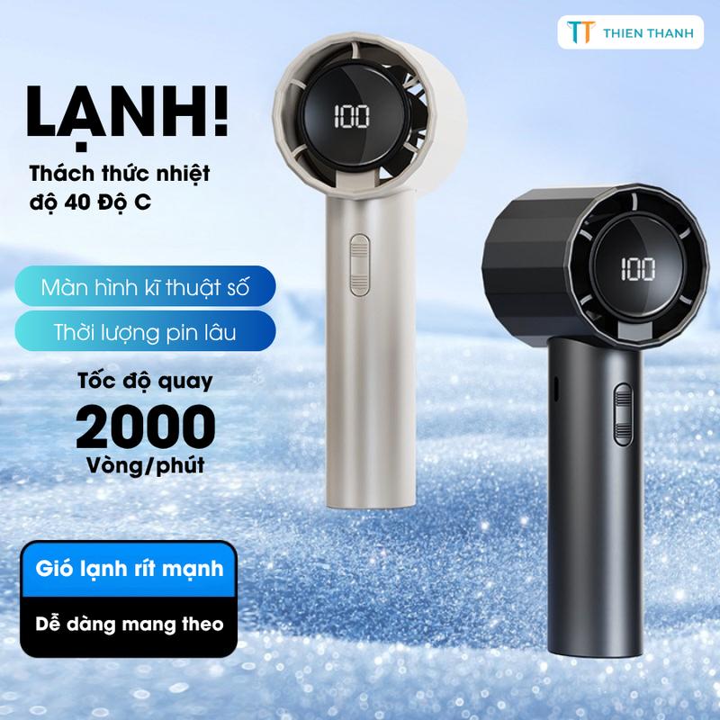  Quạt Cầm Tay Mini Có ĐÍnh Kèm Dây Đeo Cổ Pin Hiển Thị LED Công Suất Quạt Lớn Tiện Lợi Khi Đem Đi Du Lịch Ngồi Văn Phòng 