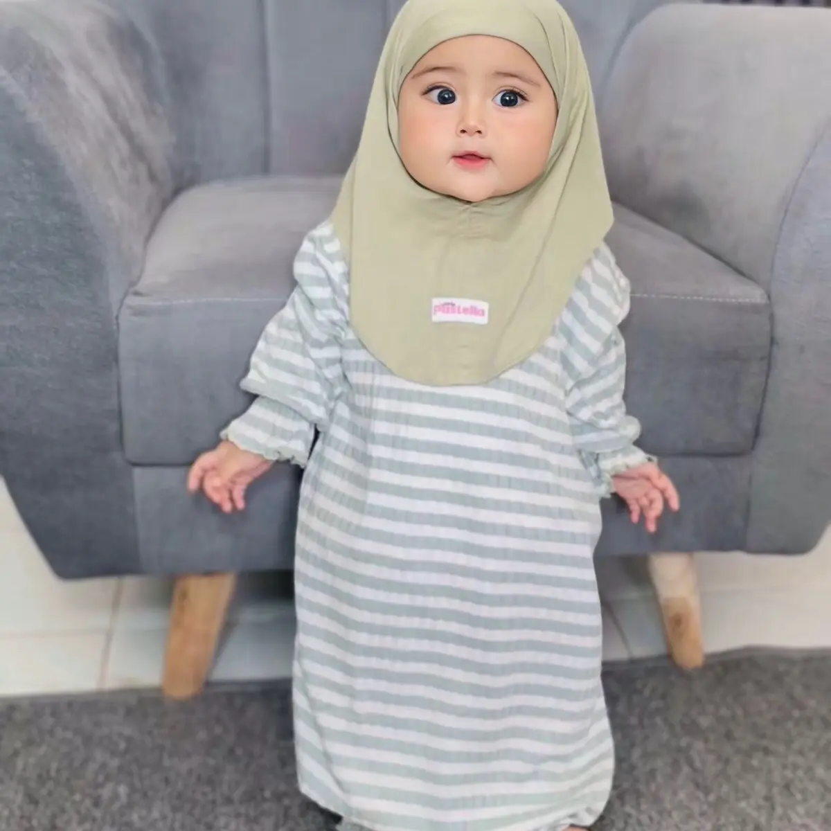 Little Pastella -  Cyra Setelan Hijab | Gamis Newborn | Gamis Bayi Usia 0-12 Bulan