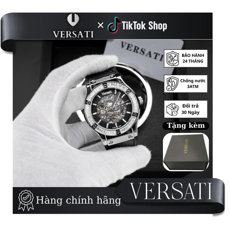 [ MS STORE  aff ] Đồng Hồ Nam CƠ VERSATI Phiên Bản Lộ Cơ Cao Cấp Thời Trang, Sang Trọng- M125 Tặng hộp da trắng