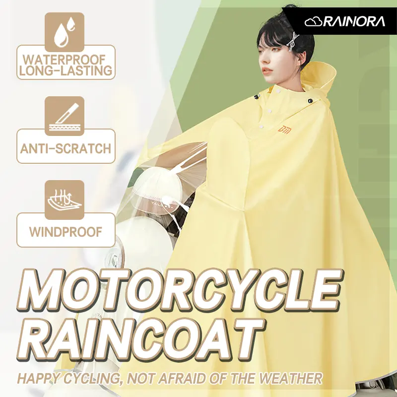 Exclusive New Stormproof Poncho: Must-Have Heavy-Duty Thickened Extended Full-Body Raincoat for Electric Scooter & Motorcycle – Double-Rider Protection