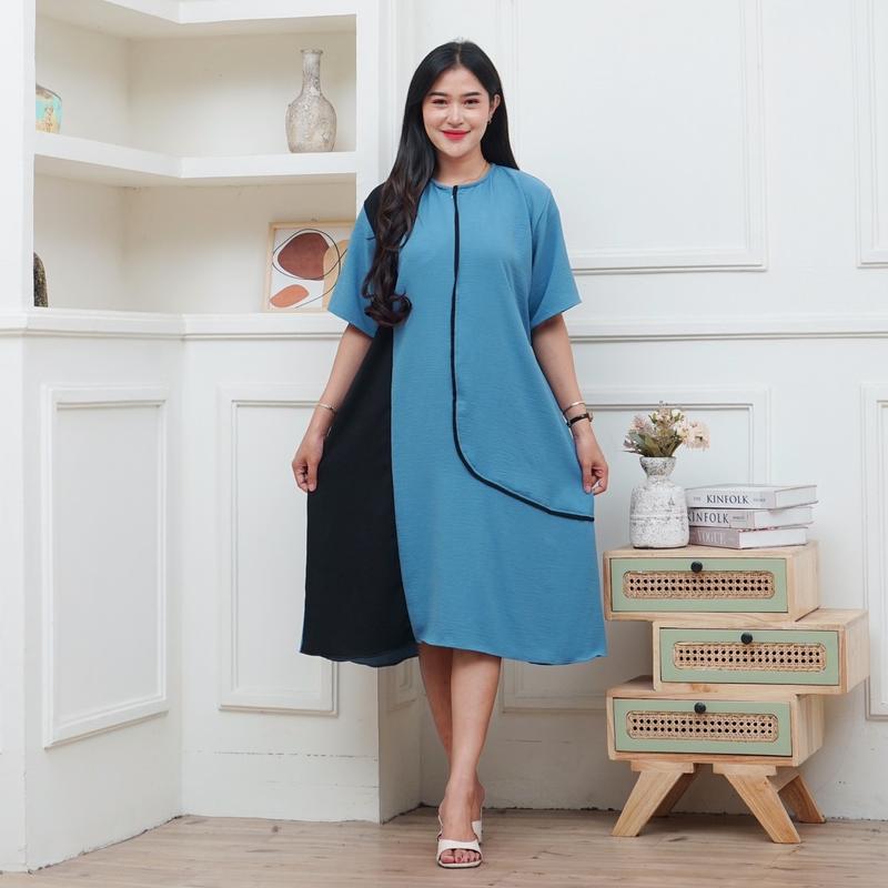 Product Introduction of SALMA DRESS DASTER BUSUI FRIENDLY AIRFLOW TERBARU 2024 || DASTER KOMBINASI CRINKLE AIRFLOW GAUN CASUAL 3