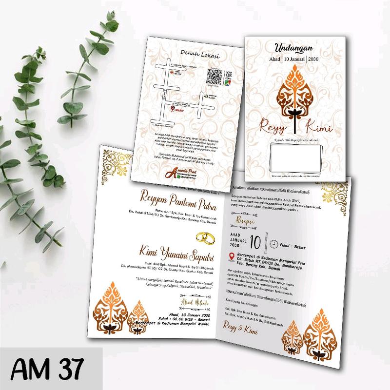 50pcs Undangan Pernikahan Murah - Undangan Nikah - Undangan Lipat 2 - Kertas Card - Free Plastik 3