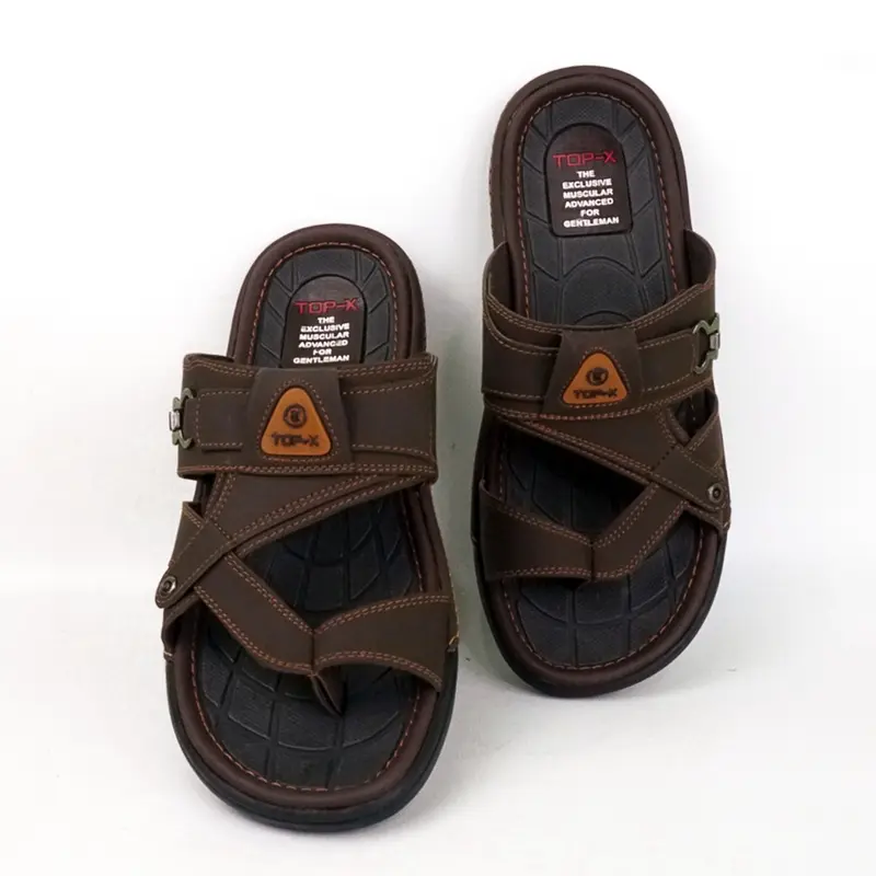 Sandal Pria Sandal Jepit Slop Pria Kulit Premium Sendal Cowok Dewasa Import Terlaris 2024 7