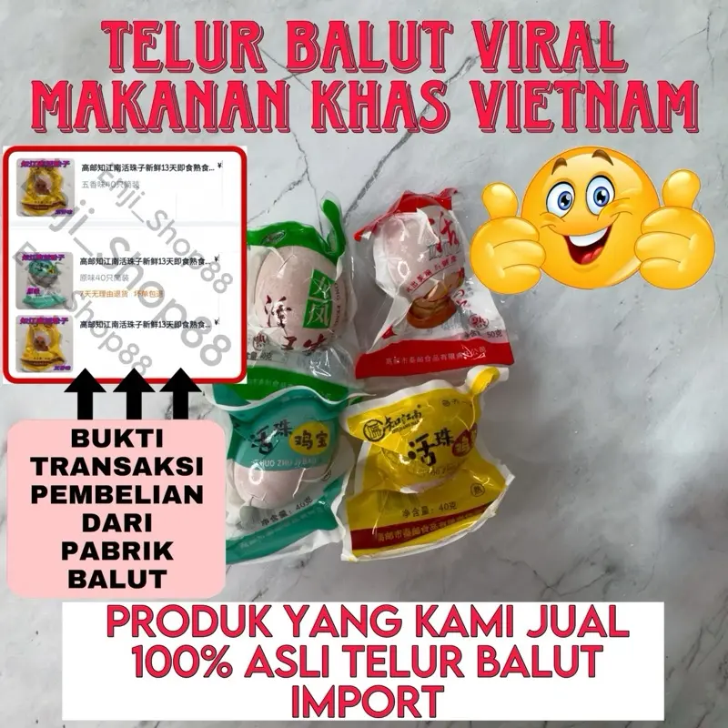 (READY SIAP KIRIM) [HARGA SATUAN] TELUR BALUT VACUUM MAKANAN KHAS VIETNAM TELUR BALUT VIRAL 0