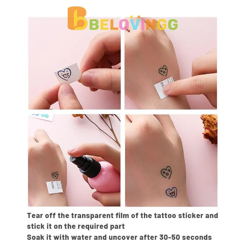 Sticker Tattoo Temporarry Emoticon Cute Stiker Garis Senyum Pelangi Belajar Lucu Stiker Tato Tahan Air Tahan Lama -BE 5