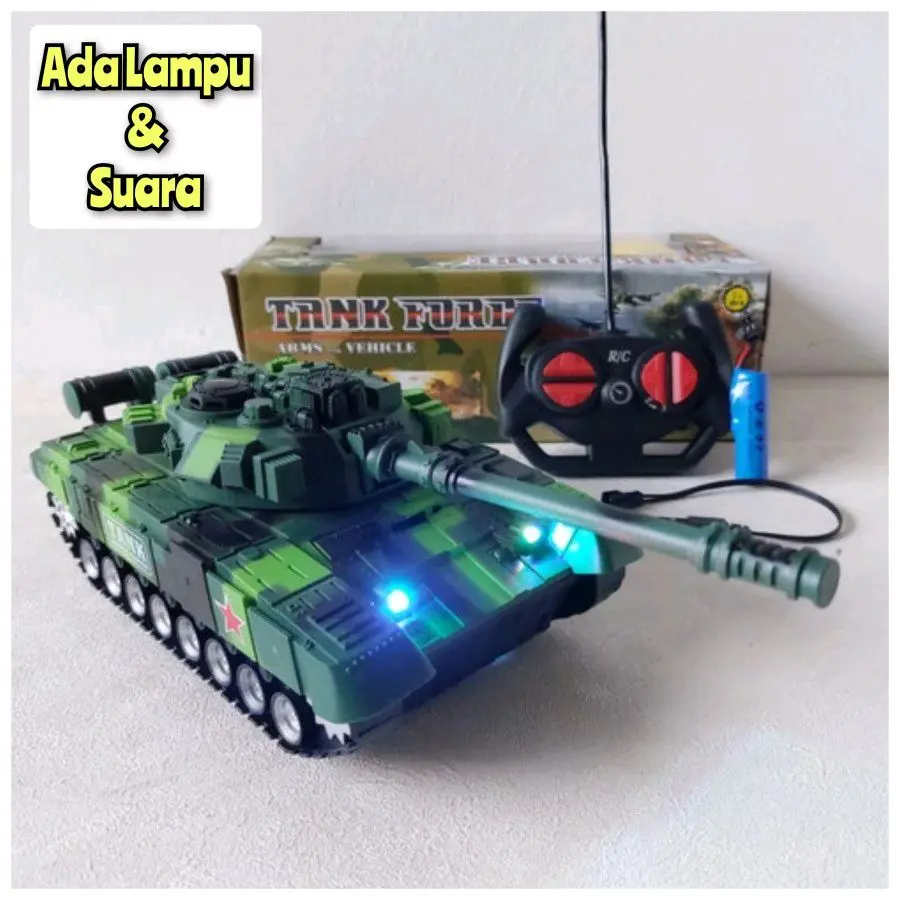 Mainan Tank Remote Control - Rc Panser Remot Kontrol Anak Edukatif - Hijau Army