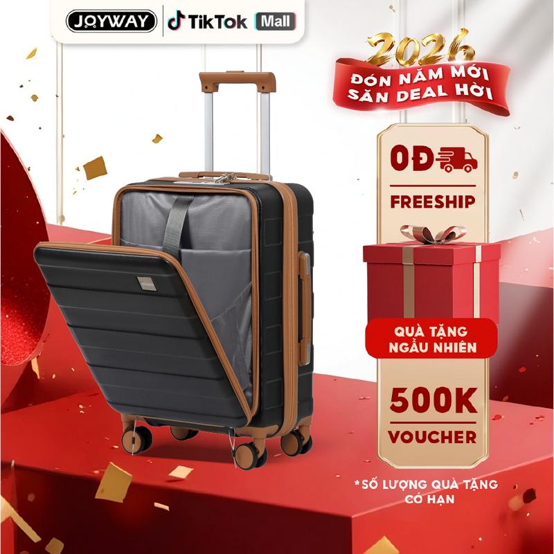 JOYWAY - Vali Thương Gia Size 20 - Xách Tay Máy Bay - Nhựa ABS Nguyên Khối - Khóa Số TSA - Dây Kéo YKK - Bảo Hành Phụ Kiện Trọn Đời IO-003 - Chống Va Đập Tốt - Khoang Đựng Laptop Tiện Lợi Xám và xanh dương KHÔNG có dây sạc