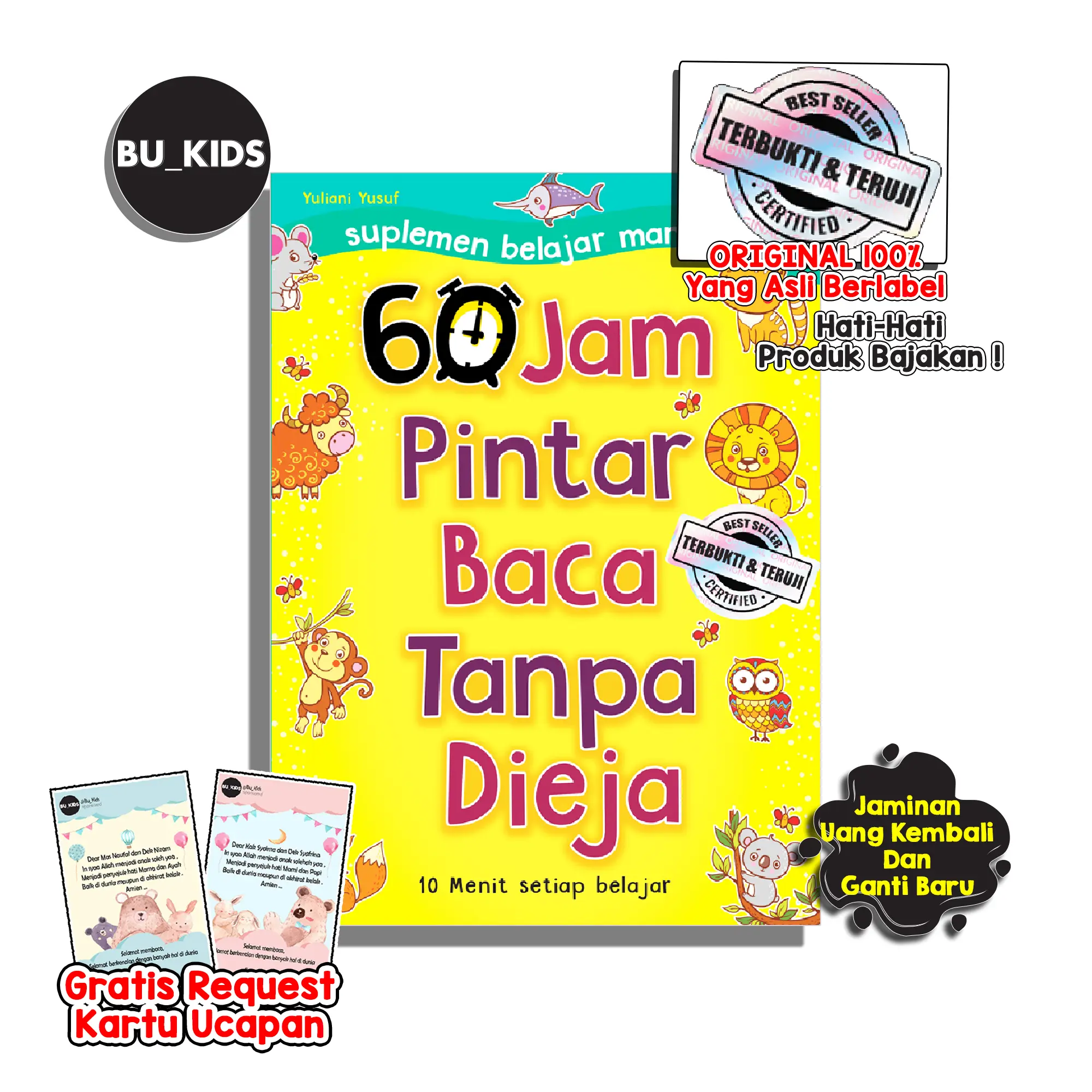 Buku Belajar Membaca 60 Jam Pintar Baca Tanpa Dieja Anak TK & PAUD Original