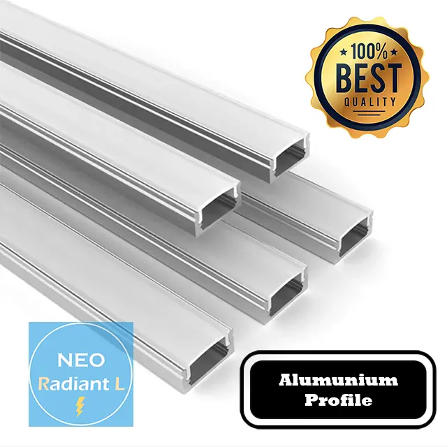 Aluminium LED Strip Kap Housing Rigid Alumunium Profile Rumah Lampu - 1 meter