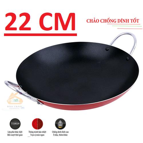Chảo chống dính 2 quai sâu lòng size 22cm Thái Gia an toàn cho mọi gia đình