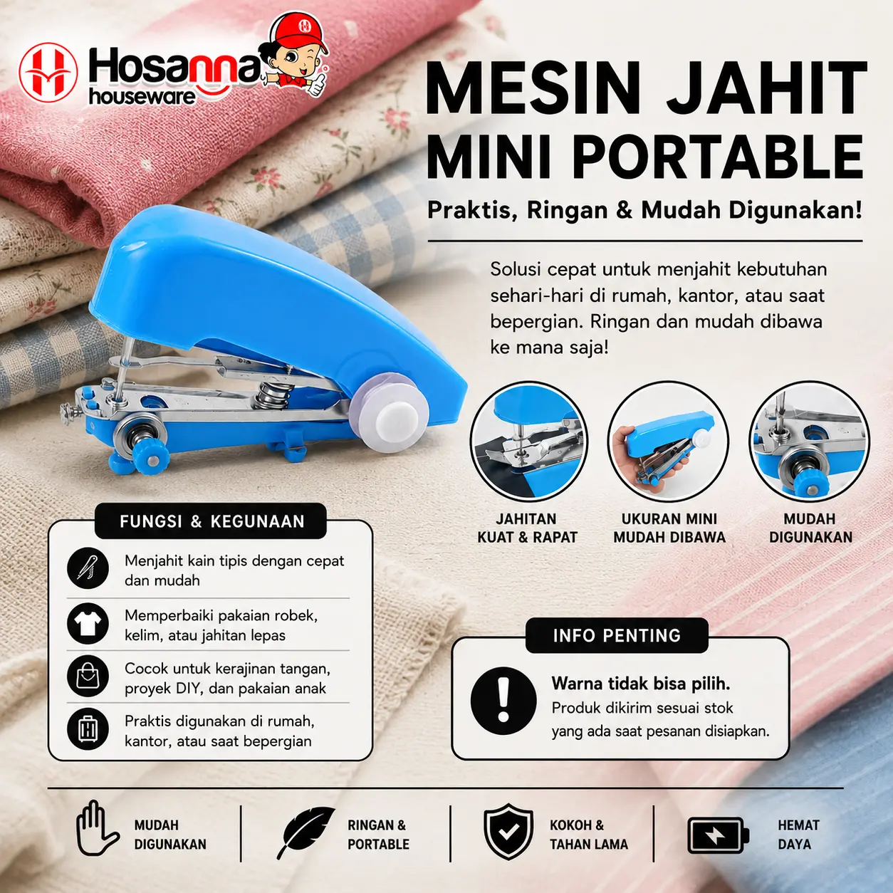 Mesin Jahit Mini Portable  / Portable Sewing Machine