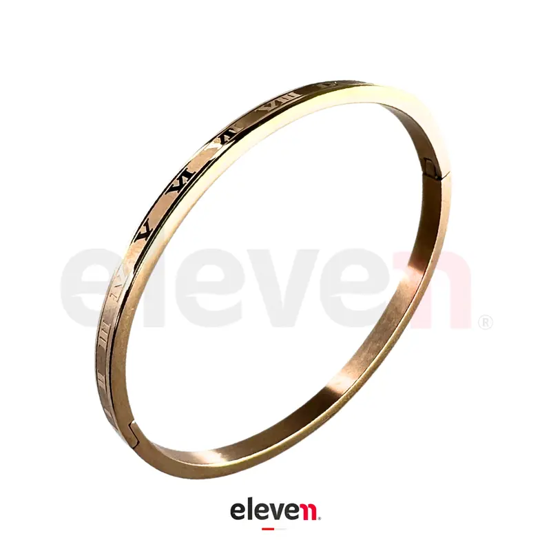ELEVEN • IRONSIDE Collection IC02 Gelang Bangle Romawi 4mm Fashion Jewelry Pria Wanita Buckle Stainless Steel Bracelets 7