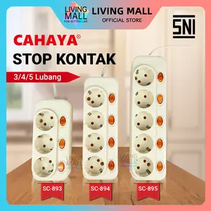 Stop Kontak Kabel Saklar On Off 3/4/5 Lubang & 1.5/3/5/10Meter / Stop Kontak BerSNI SC-893/4/5 Merek Cahaya