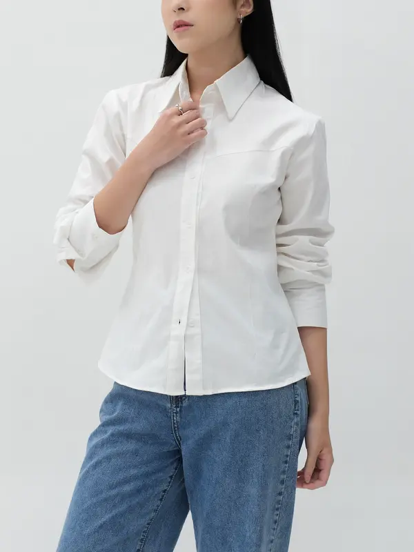 Kemeja Fitted Wanita | Katherine Shirt | HULM 3
