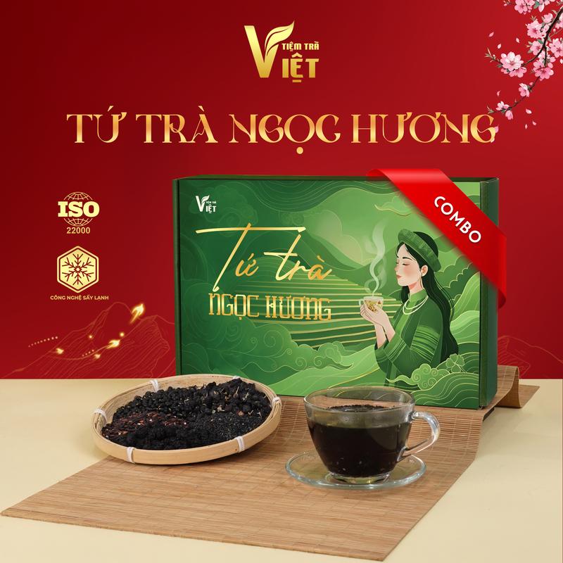 Tứ Trà Ngọc Hương - Bổ Khí Dưỡng Huyết Giúp Tóc Mềm Mượt Detox Lưu hương cơ thể - Tiệm Trà Việt - 40 gói
