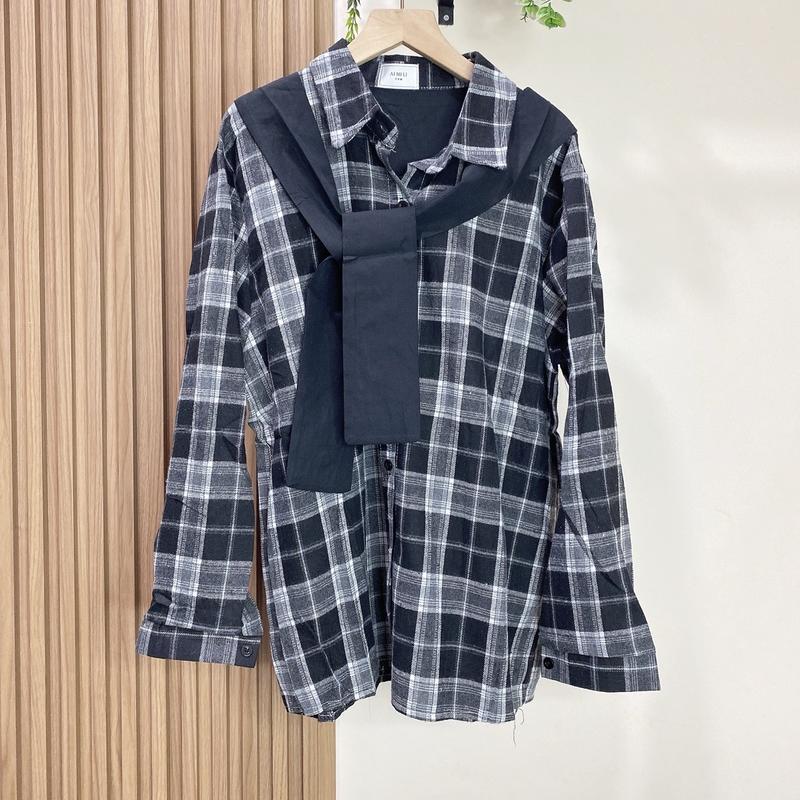 READY STOCK KEMEJA SYAL Atasan Wanita Casual Katun 4