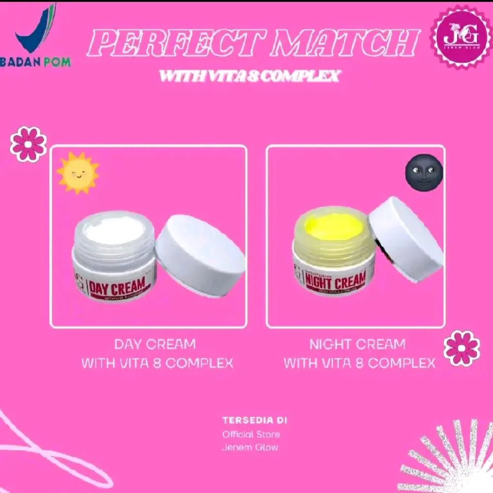 Perfect Paket Day & Night Cream Jenem Glow Perawatan Mencerahkan Wajah