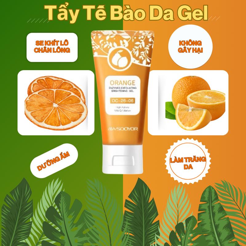 AWSOOYOR  Kem tẩy tế bào chết kiểm soát dầu làm sạch sâu da khô thoáng chiết xuất cam thực vật làm sạch dịu nhẹ phù hợp mọi loại da nhạy cảm 50g​