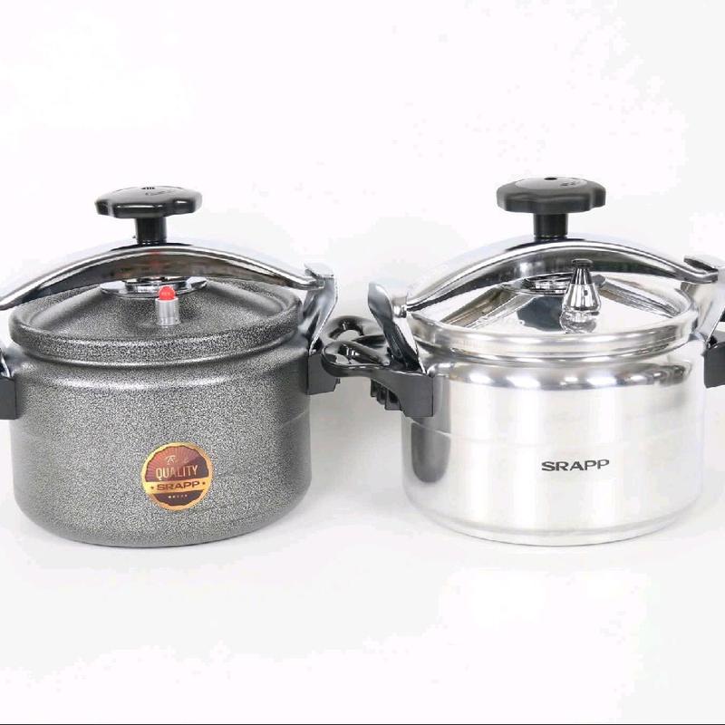 Nồi áp suất gas SRAPP 4 lít, hợp kim nhôm, tay cầm nhựa cách nhiệt, màu đen nhám và màu trắng, không dùng cho bếp từ - Cookware