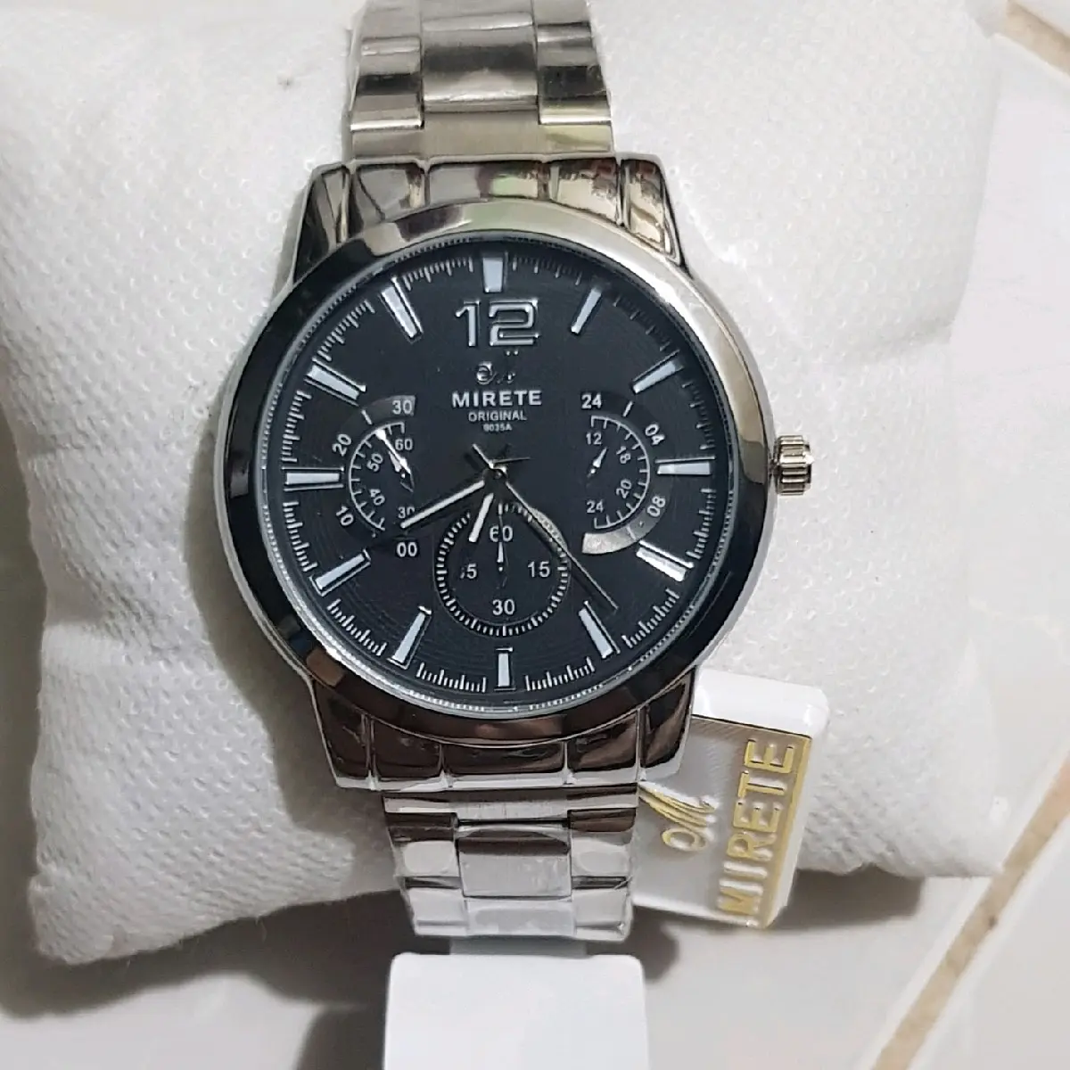 Jam tangan pria wanita mirete original produck terbaru stainlles steel waterproff di lengkapi kaca anti gores dan tidak mudah luntur ??