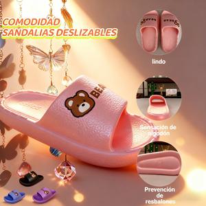 TOPSHARK Ofertas especiales de transmisión en vivo por tiempo limitado  bear Pantuflas Gruesas de Doble Uso para Mujer con Suela Gruesa y Acolchada Sensación de Algodón y Prevención de Resbalones Lindas Sandalias Deslizables