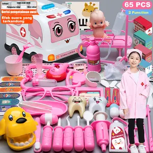 41/47/65PCS Mainan Anak Dokter Dokteran Koper Set Perempuan Lengkap PlaySet Dokter Anak Mainan Edukasi Hadiah Kotak toddler  toy