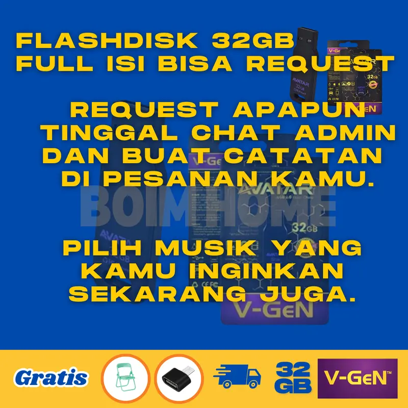 PROMO USB FLASHDISK REQUEST ISI untuk mobil smart tv tanpa kuota gratis Otg Storage 0