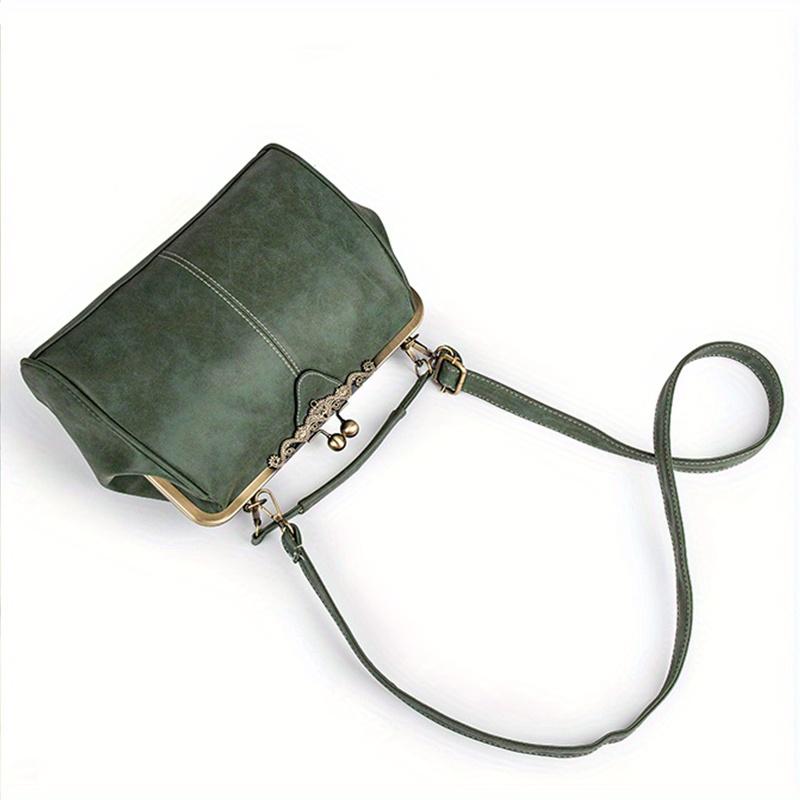 Product Introduction of Retro Handbag With Kiss Lock, British Style Crossbody Bag, Women Clip Purse With Top Handle 3