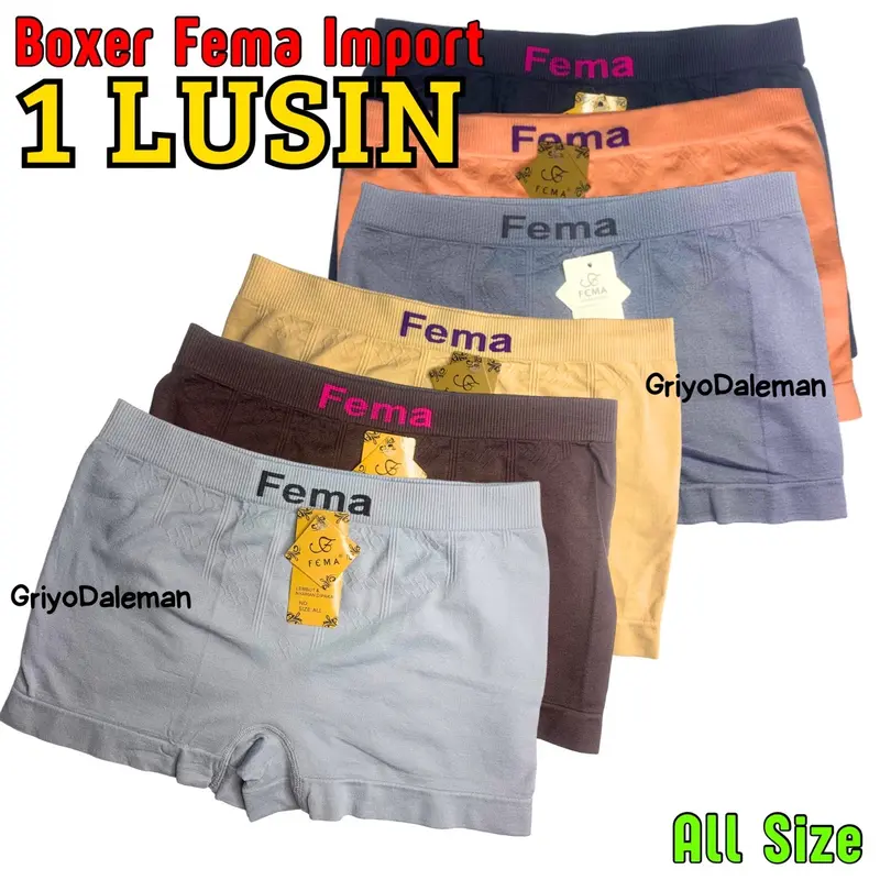 12 Pcs CD Celana Dalam Boxer Wanita Dema Rajut Premium 0