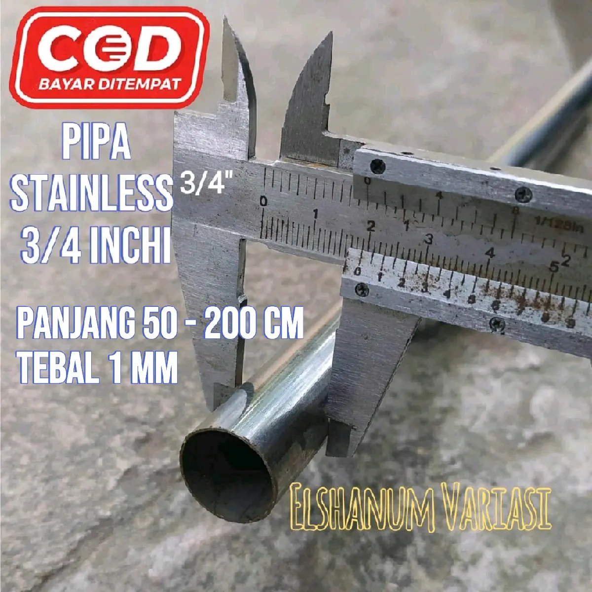 13(COD) PIPA STAINLESS STEEL 3/4 inchi tebal 1mm panjang 50cm sampai 200cm