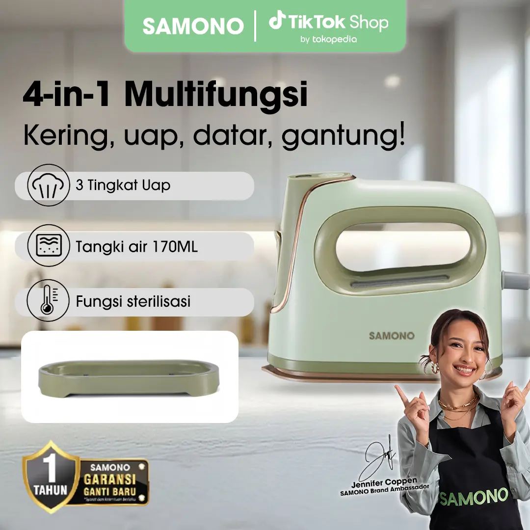 (BISA COD) Samono Setrika Uap SW-GSG170 Setrika Mini Genggam 3in1 Steam Iron Sterilizer Low Watt 1000W  Mesin Kabel
