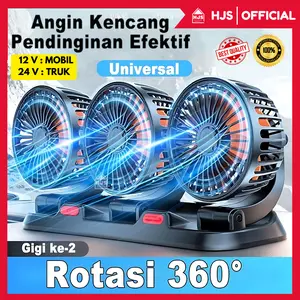 [HJS] Kipas Angin Mobil 3 Kepala 12-24 Volt dengan 2 Kecepatan dan Dapat Diputar 360 Derajat / KIPAS DASBOR MOBIL Truck Car