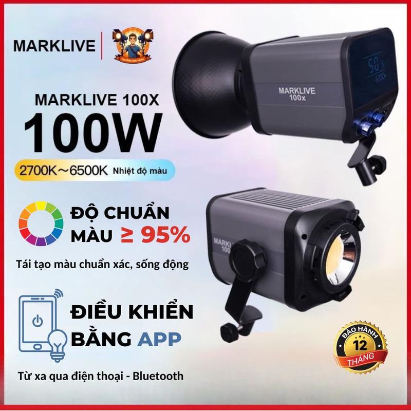 Đèn Livestream Chuyên Nghiệp MARKLIVE 100X Đèn Chụp Ảnh Quay Phim Studio Công Xuất Thực 100w