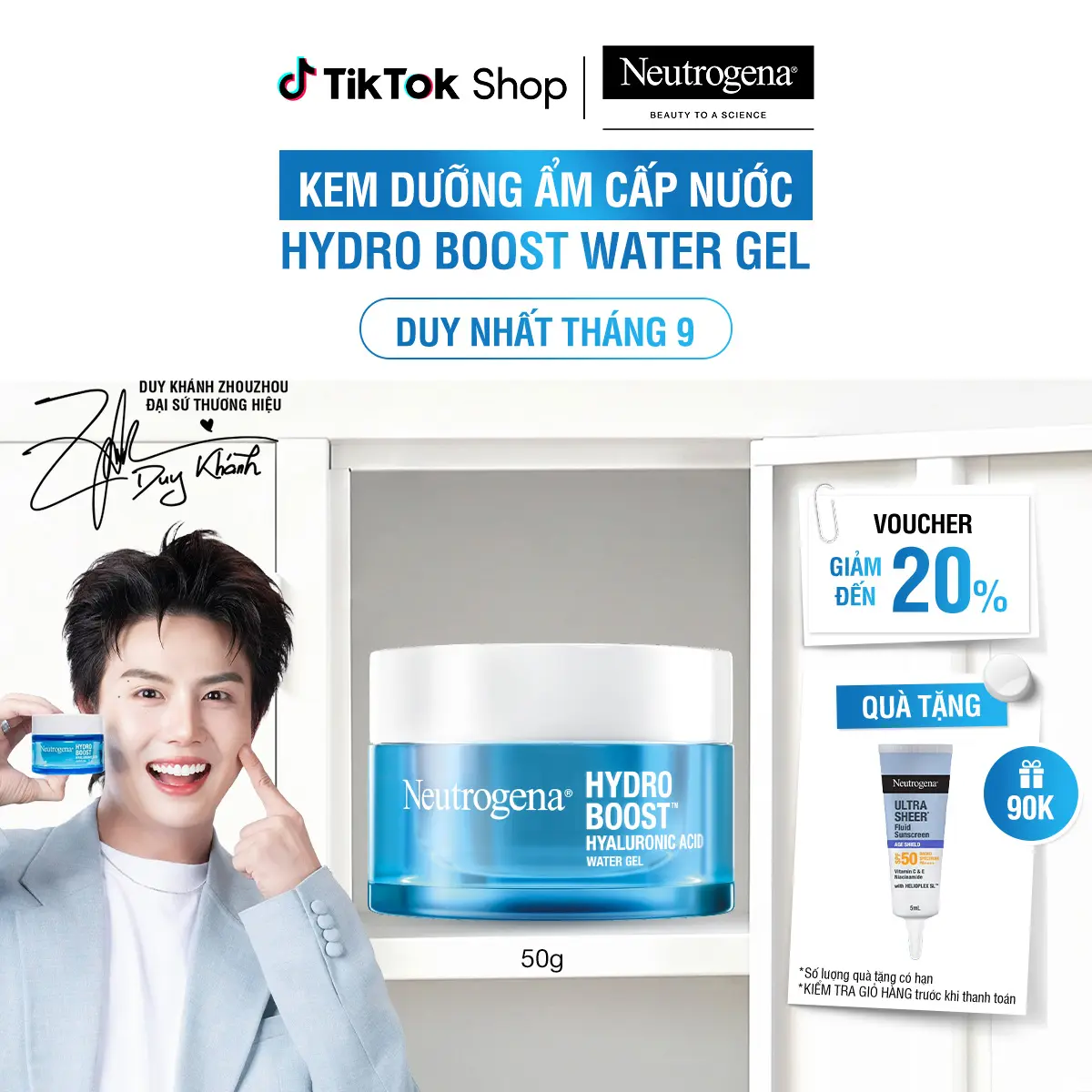 Kem dưỡng cấp nước cho Da dầu Neutrogena Hydro Boost Hyaluronic Acid Water Gel 50g - Skincare Nữ | Chăm sóc da | Làm đẹp da