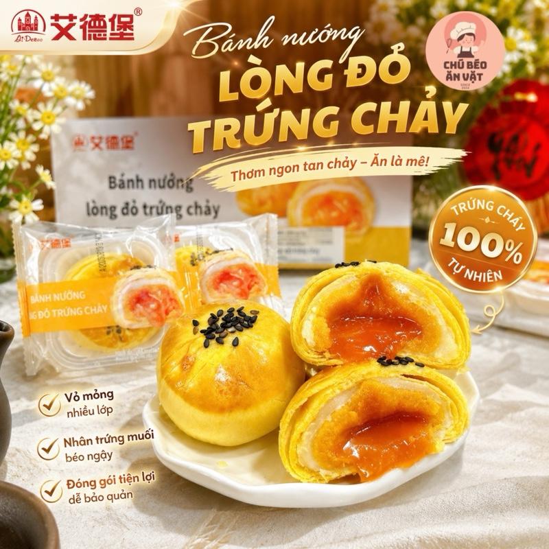 Thùng 1kg 18 Chiếc Bánh Trứng Chảy Siêu Ngon - Ngày Sản Xuất Trên Bánh - HSD 135 Ngày - Thơm Mùi Phô Mai & Nhân Trứng Chảy Mặn Ngọt - Bánh Liu Trứng Chảy Siêu Ngon