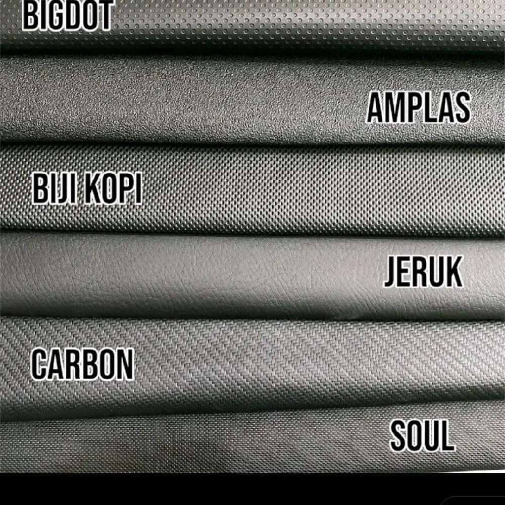Kulit Sarung Jok Lembaran Hitam Original Motif Kulit Jeruk Amplas Carbon DLL