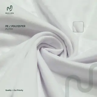 MAJU JAYA TEXTILE - Kain PE 30s 45" / Bahan Kaos Polyester 30s 45" - Putih