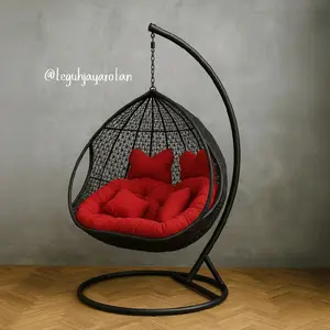 [COD] Ayunan Rotan Sintetis Jumbo D130 Furniture Kapasitas 150kg Pilihan Warna Sesuai Keinginan