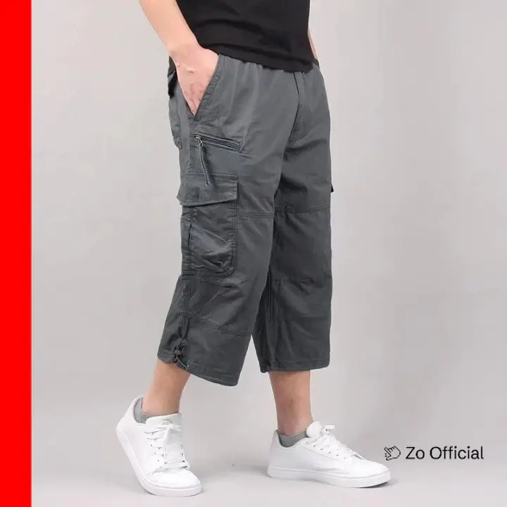 Garvelo Belerizza Celana Pendek Cargo Pria Bahan Katun Chino panjang 3/4 Model Casual Kualitas Distro 3