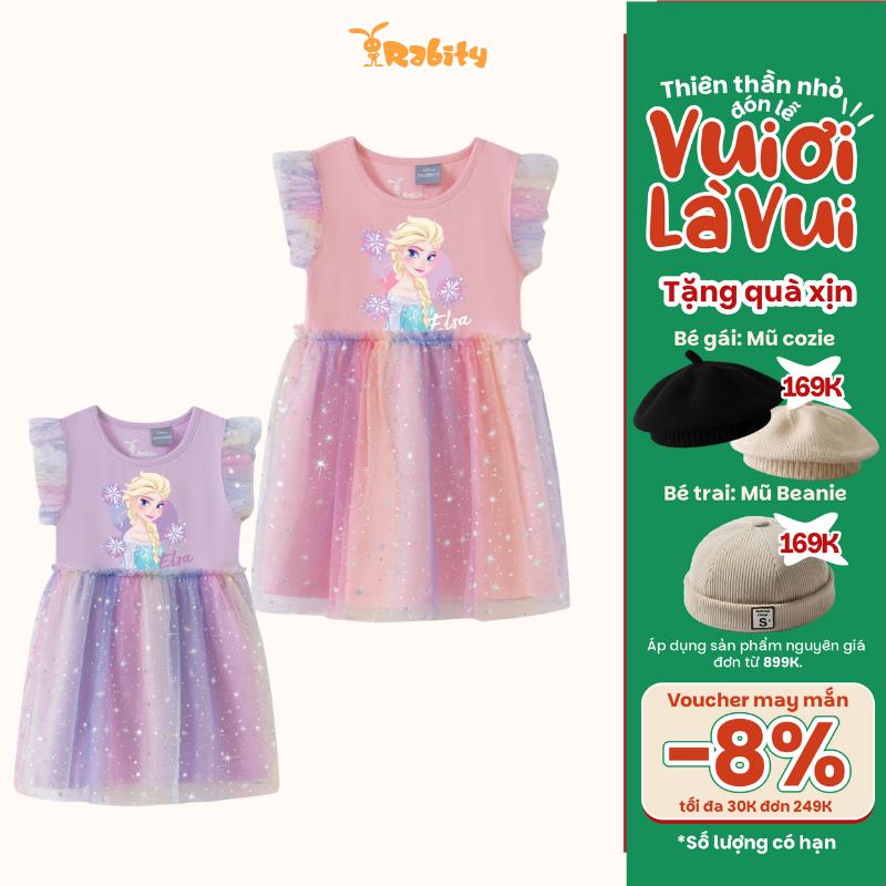 Đầm váy voan ngắn tay Elsa Disney bé gái Rabity 550.117