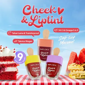 Implora Cheek and Lip Tint | Perona Bibir dan Pipi | Tahan lama & Ringan | Ombre Lip Cherry Lipstick