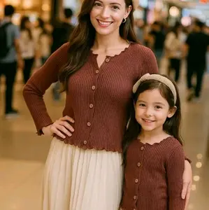 Cardigan Rajut Anak Perempuan Usia 4-12 Tahun Bahan Rajut Waffle Knit