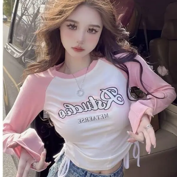 Crop Top Longslevee RSTUCLIO Knit Rib Wanita  (LD 96 , P 40 ) Baju Nyaman Panjang Knitwear 3