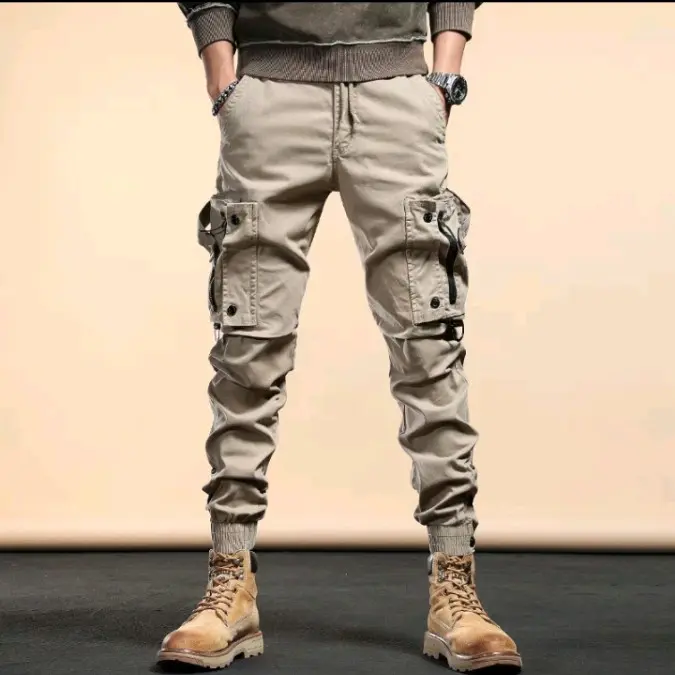 Celana Panjang Jogger Cargo Stretch Pria Wanita Slim Fit Joggerpants Outdoor Sporty 5