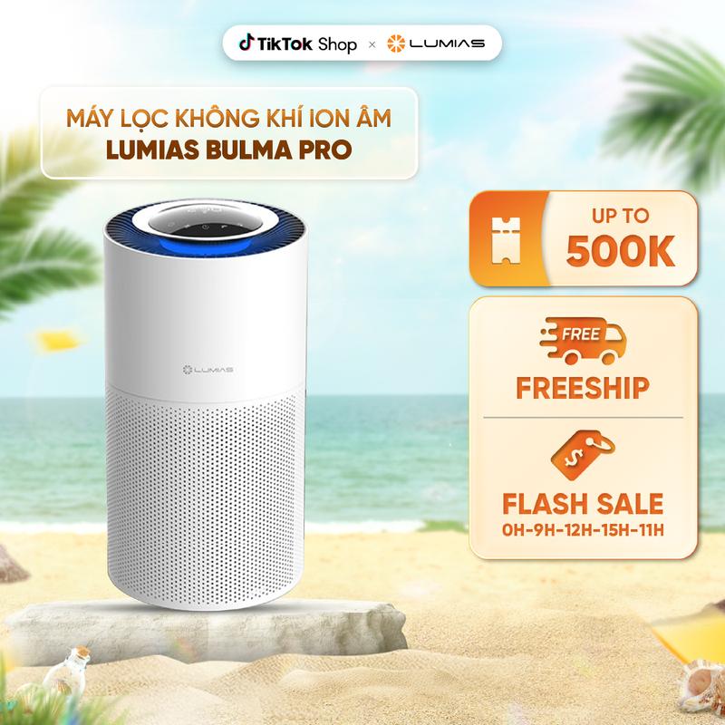 BẢO HÀNH 12 tháng - Máy lọc không khí ion âm Lumias Bulma Pro - Lọc 55m2 CADR 450m3 h 3 lớp bộ lọc UV khử trùng đèn LED 3 màu Làm Sạch không khí trong gia đình